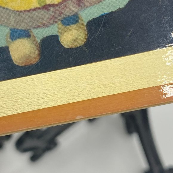 2 Small Antique Wooden Frame Swiss Girls Child Pretzel Jack Russell Terrier Dog - Picture 8 of 9